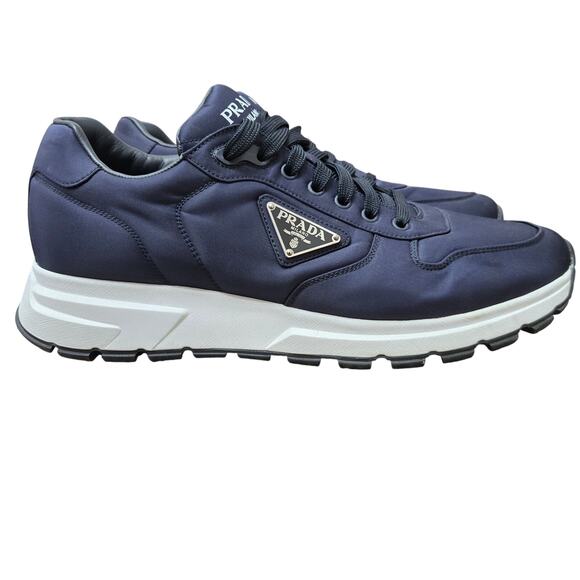 Prada Other - NWOT Prada Men Lux Prax 01 Re-Nylon Triangle Low Top Sneakers Navy Blue 12